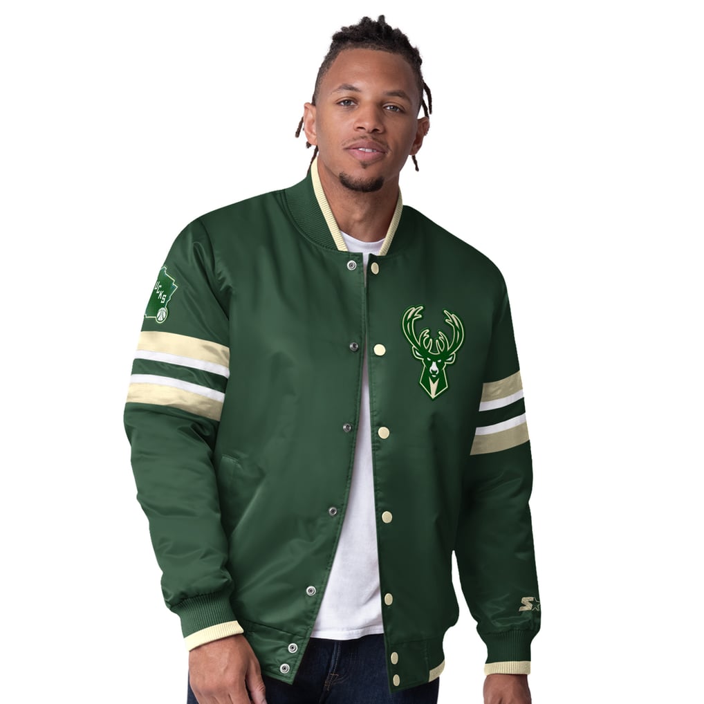 Milwaukee Bucks Starter Scout I Full-Snap Varsity Jacket - Hunter Green