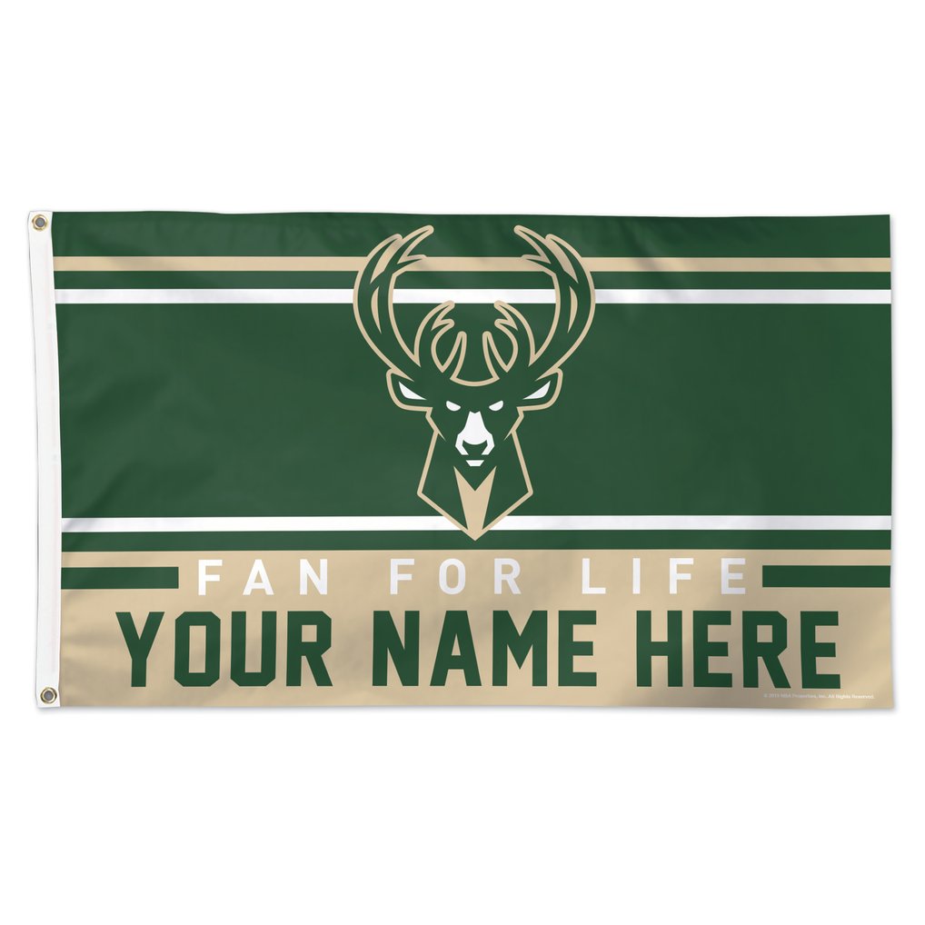 Milwaukee Bucks WinCraft 3' x 5' One-Sided Deluxe Personalized Flag
