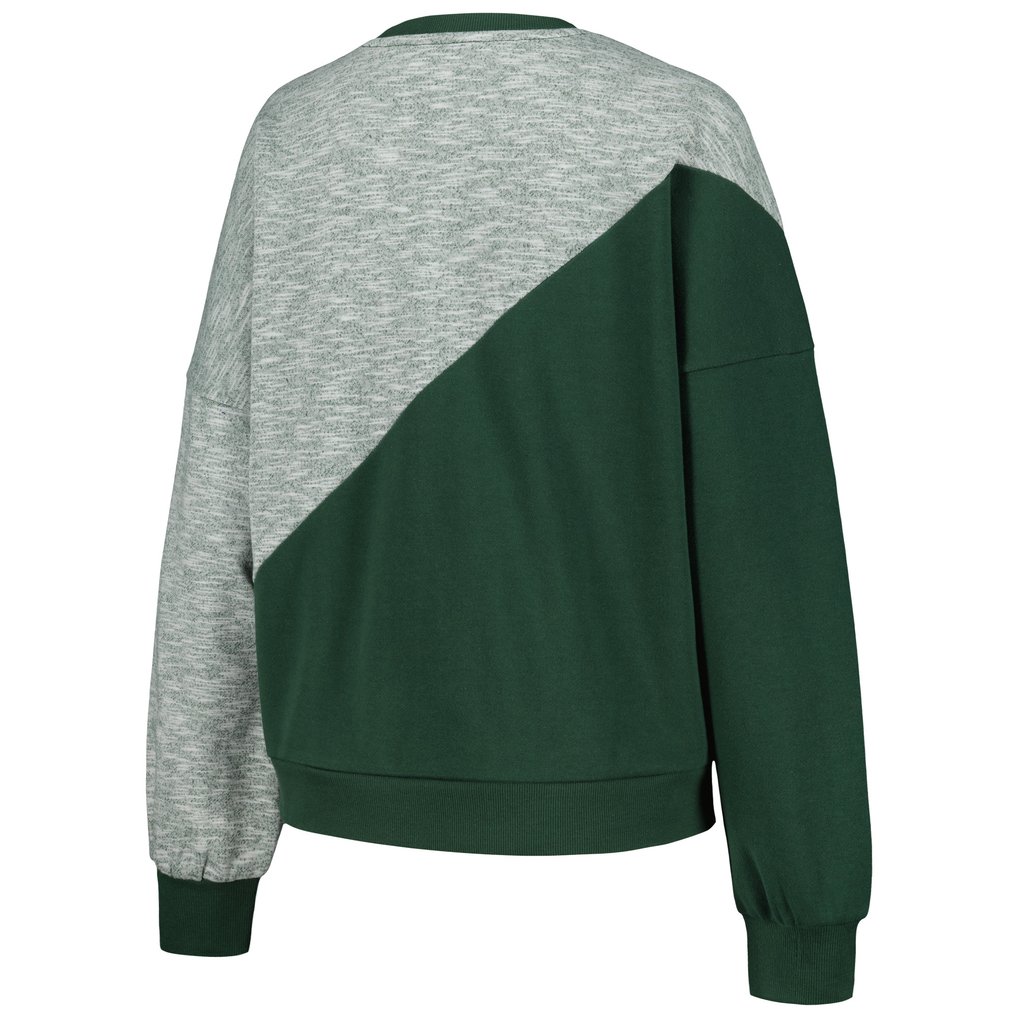Milwaukee Bucks G-III 4Her by Carl Banks Women's Benches Split Pullover Sweatshirt - Hunter Green