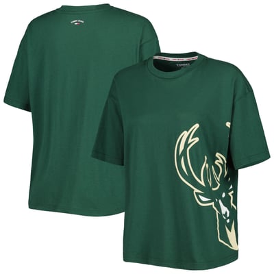 Milwaukee Bucks Tommy Jeans Women's Bianca T-Shirt - Hunter Green