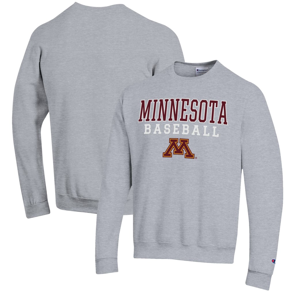 Minnesota Golden Gophers Champion Baseball Stack Pullover Crewneck Sweatshirt - Gray