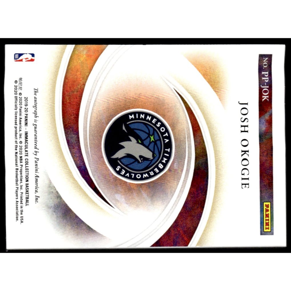 2019-20 Immaculate Collection Past and Present Signatures #7 Josh Okogie