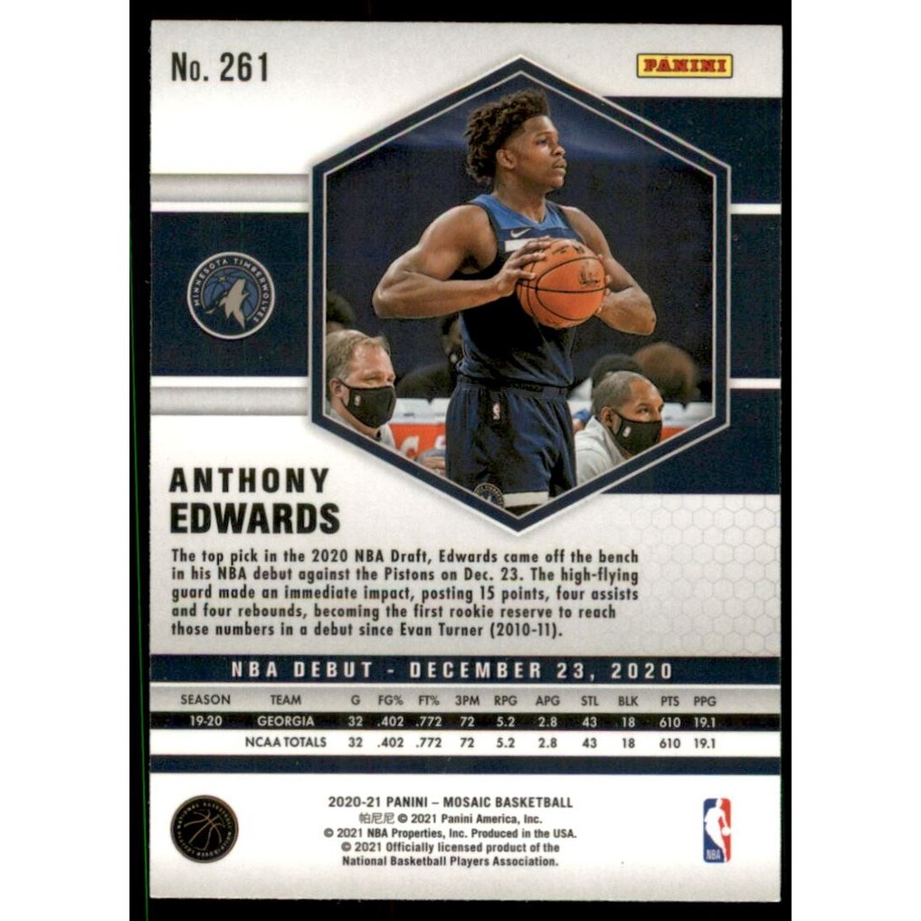 2020-21 Panini Mosaic #261 Anthony Edwards
