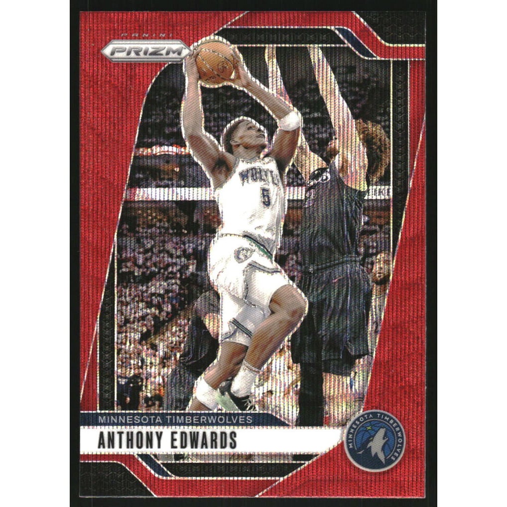 2024-25 Panini Prizm Prizms Ruby Wave #100 Anthony Edwards