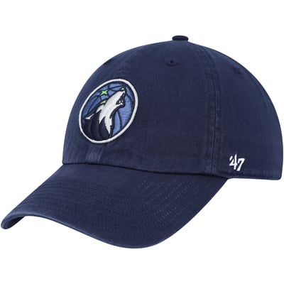  Minnesota Timberwolves '47 Core Logo Clean Up Adjustable Hat - Navy
