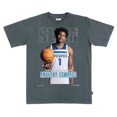 Anthony Edwards Minnesota Timberwolves SLAM Cover T-Shirt - Charcoal