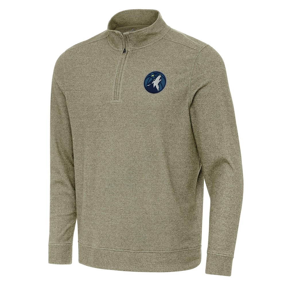 Minnesota Timberwolves Antigua Subtle Quarter-Zip Sweatshirt - Olive