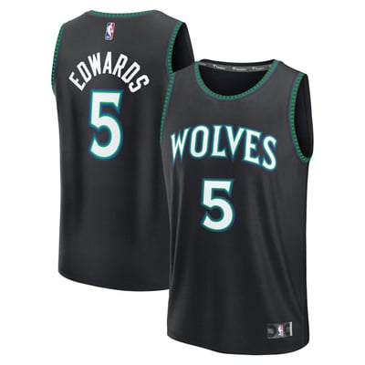 Anthony Edwards Minnesota Timberwolves Fanatics Fast Break Jersey - Statement Edition - Black