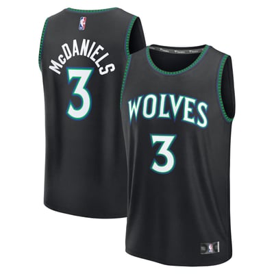 Jaden McDaniels Minnesota Timberwolves Fanatics Fast Break Jersey - Statement Edition - Black