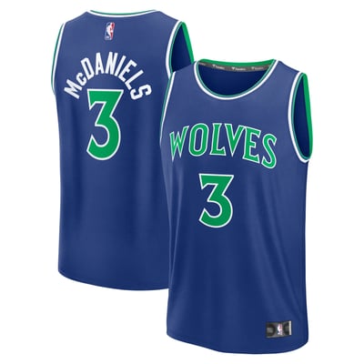 Jaden McDaniels Minnesota Timberwolves Fanatics Fast Break Jersey - Icon Edition - Blue