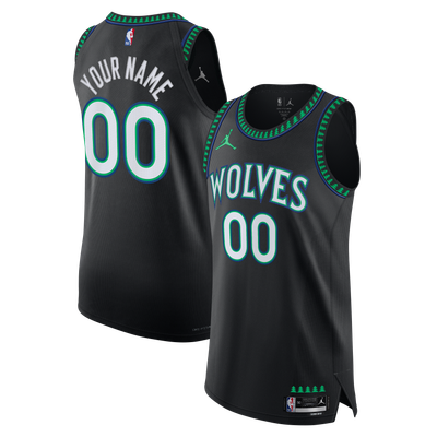  Minnesota Timberwolves Jordan Brand Authentic Custom Jersey - Statement Edition  - Black