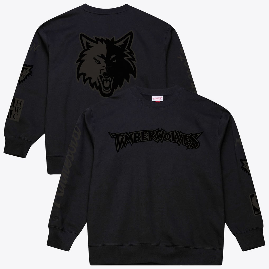 Minnesota Timberwolves Mitchell & Ness Phantom Fleece Sweatshirt - Black