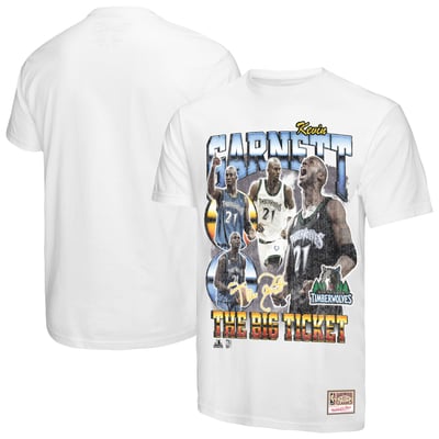 Kevin Garnett Minnesota Timberwolves Mitchell & Ness Hardwood Classics Commemorative Player Collage T-Shirt - White