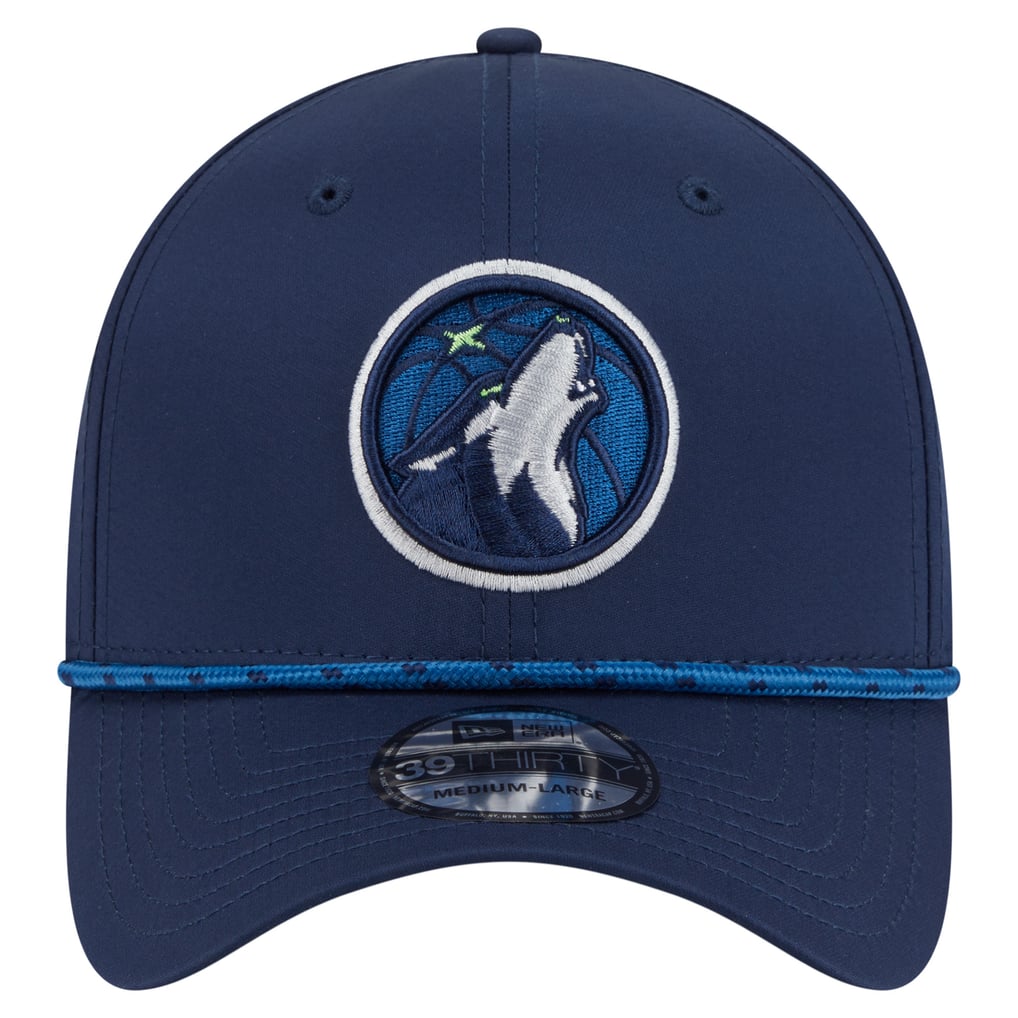 Minnesota Timberwolves New Era Featherweight Poly Rope Flex 39Thirty Hat - Navy