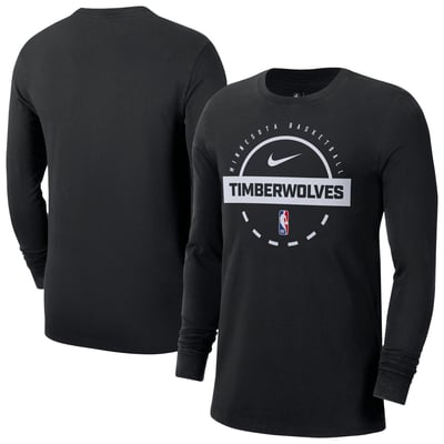  Minnesota Timberwolves Nike Authentic Long Sleeve Practice T-Shirt - Black