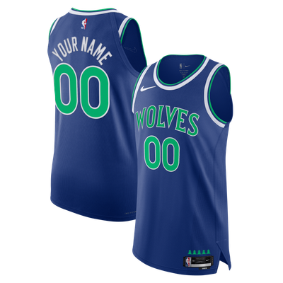  Minnesota Timberwolves Nike Authentic Custom Jersey - Icon Edition  - Blue
