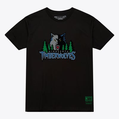  Minnesota Timberwolves Mitchell & Ness Unisex Hardwood Classics Arch T-Shirt - Black