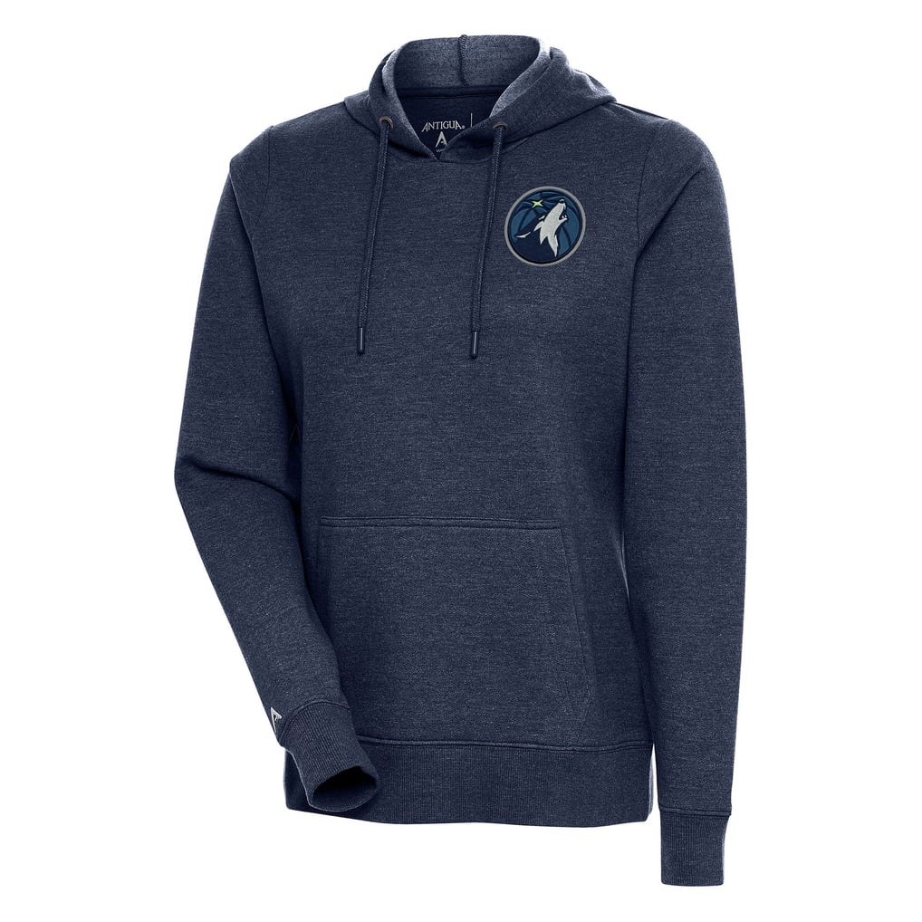 Minnesota Timberwolves Antigua Women's Action Pullover Hoodie - Heather Navy