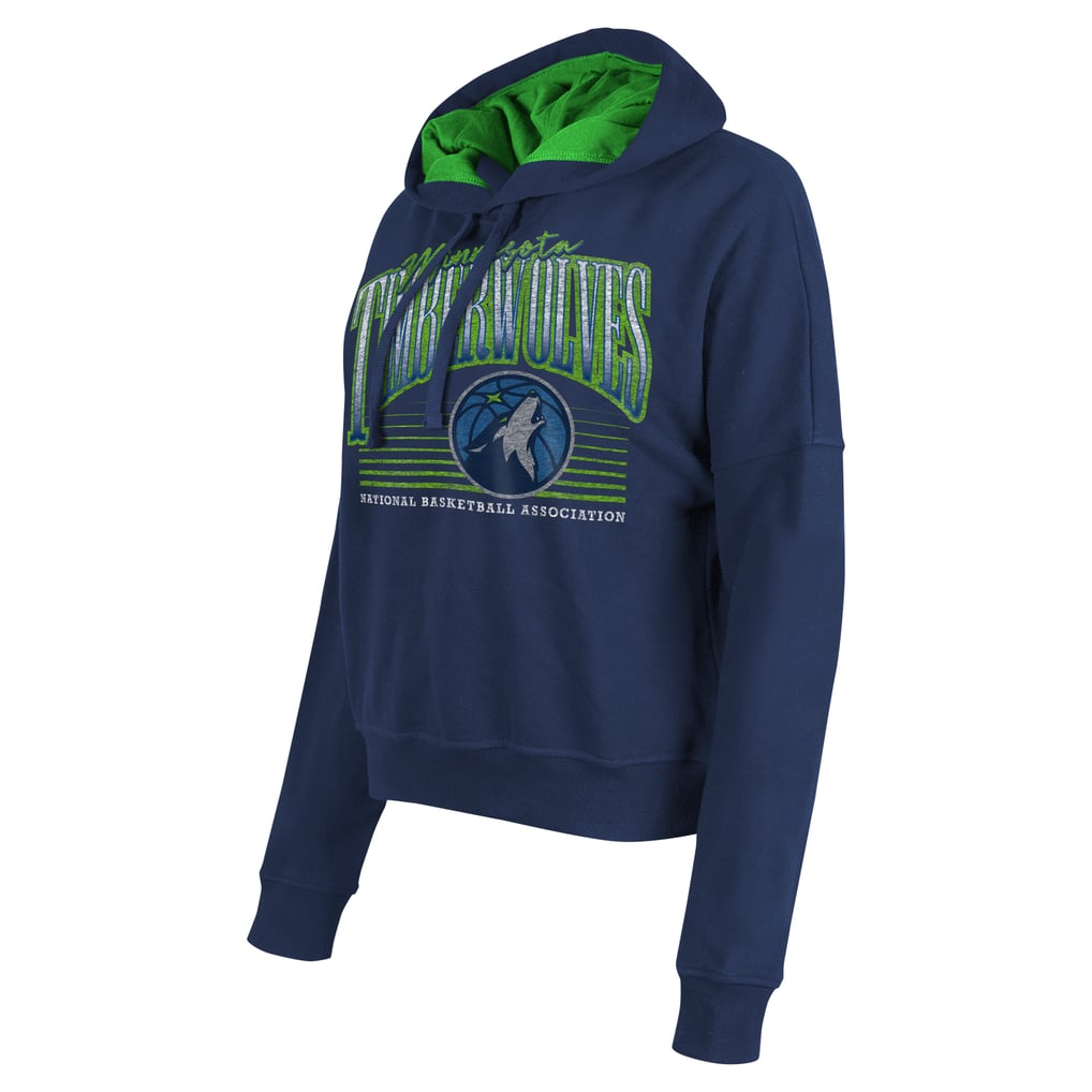 Minnesota Timberwolves New Era Women's Boxy Pullover Hoodie - Navy
