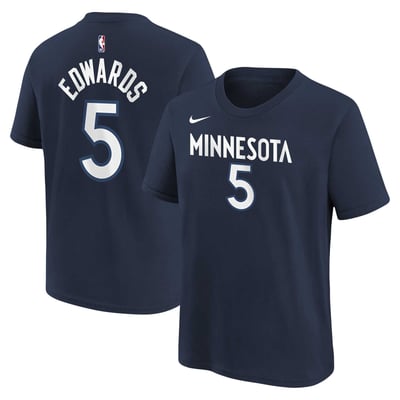 Anthony Edwards Minnesota Timberwolves Youth Icon Name & Number T-Shirt - Navy
