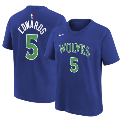 Anthony Edwards Minnesota Timberwolves Nike Youth Icon Edition Name & Number T-Shirt - Blue