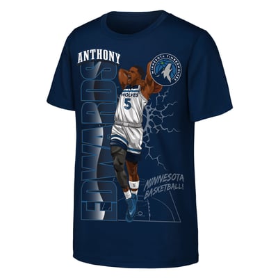 Anthony Edwards Minnesota Timberwolves Outerstuff Youth Height T-Shirt - Navy