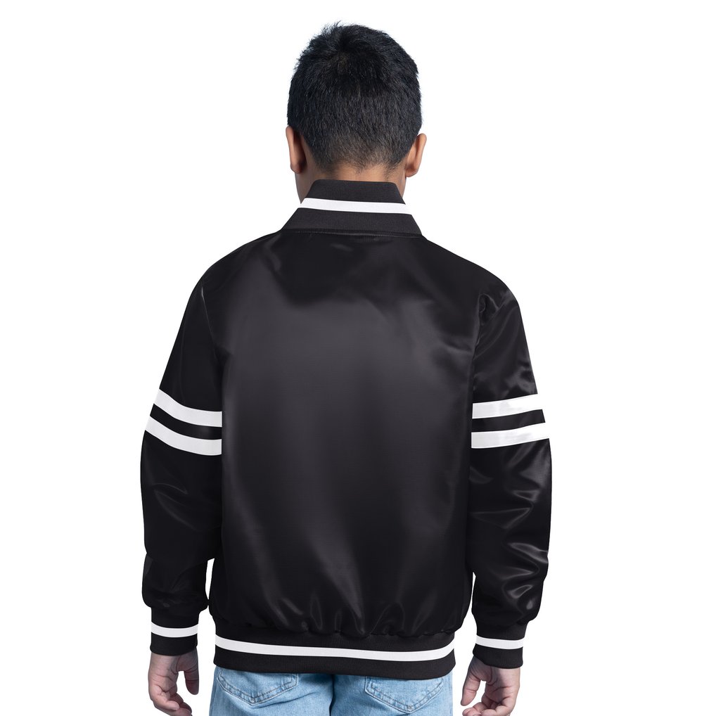  Minnesota Timberwolves Starter Youth Satin Full-Snap Varsity Jacket - Black