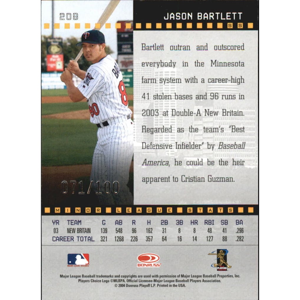 2004 Studio Proofs Silver #208 Jason Bartlett