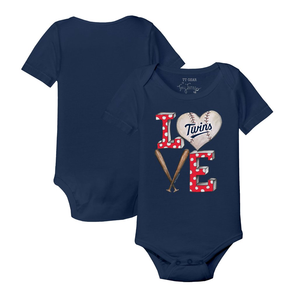 Minnesota Twins Tiny Turnip Infant Baseball Love Bodysuit - Navy