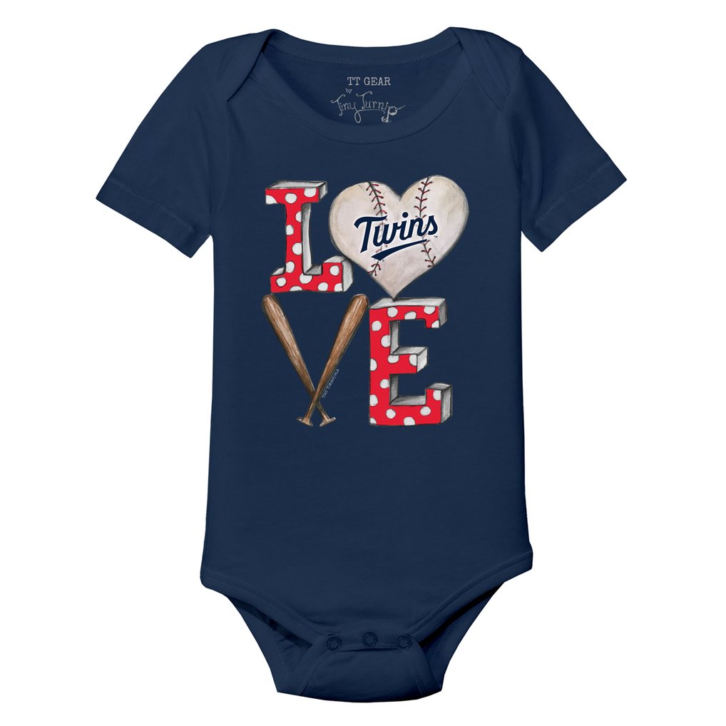 Minnesota Twins Tiny Turnip Infant Baseball Love Bodysuit - Navy