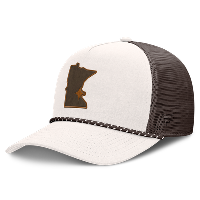 Minnesota Twins Fanatics Level Up Bronco Adjustable Trucker Hat - Cream/Brown