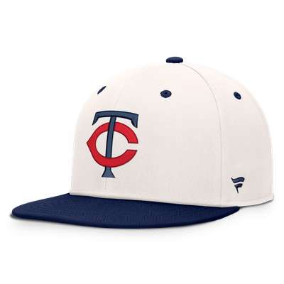  Minnesota Twins Fanatics Heritage Ballpark Snapback Hat - Cream/Navy