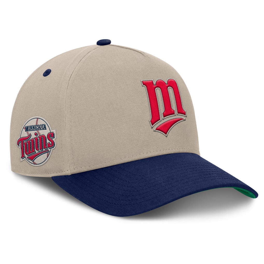 Minnesota Twins Fanatics Veteran A-Frame Adjustable Hat - Khaki/Navy