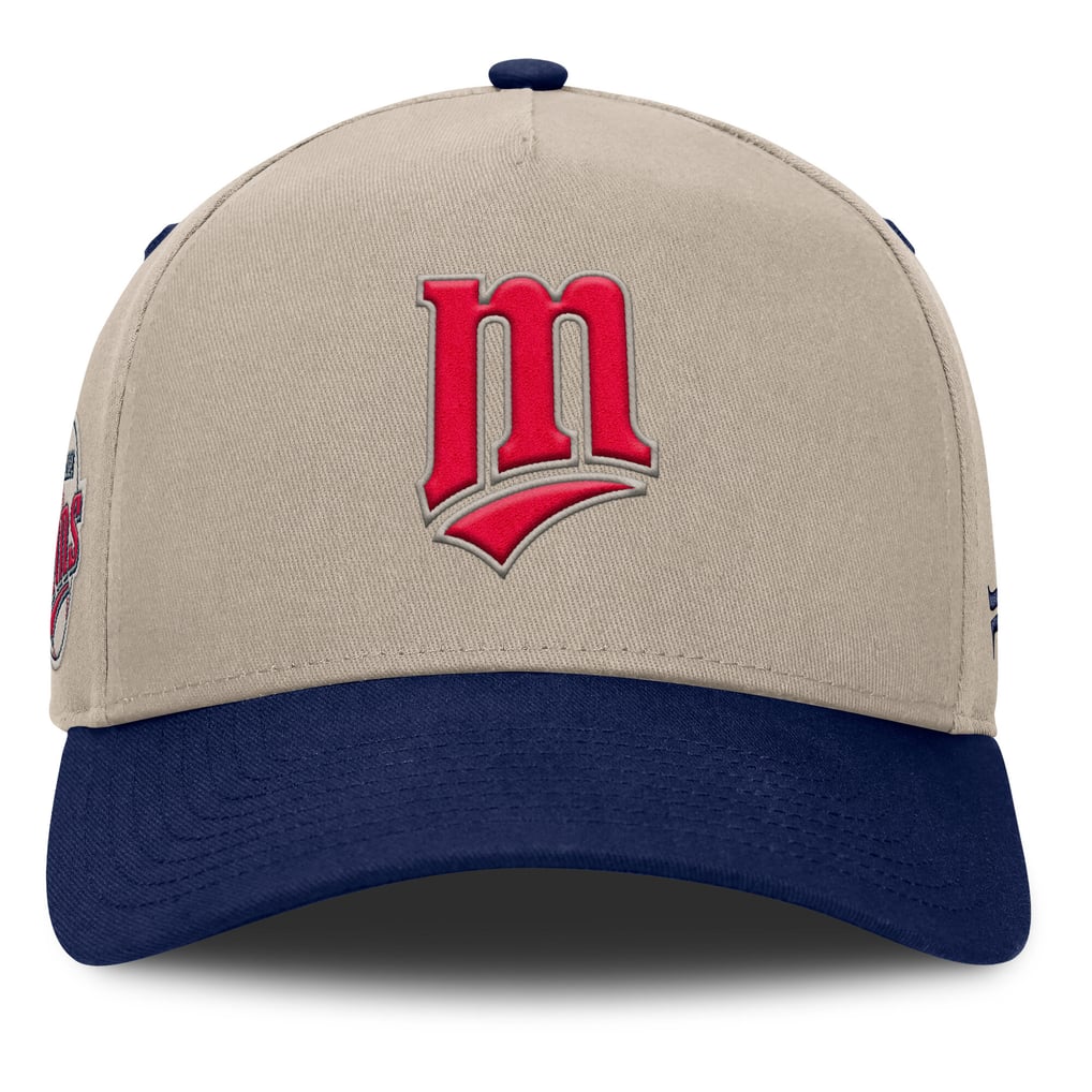 Minnesota Twins Fanatics Veteran A-Frame Adjustable Hat - Khaki/Navy