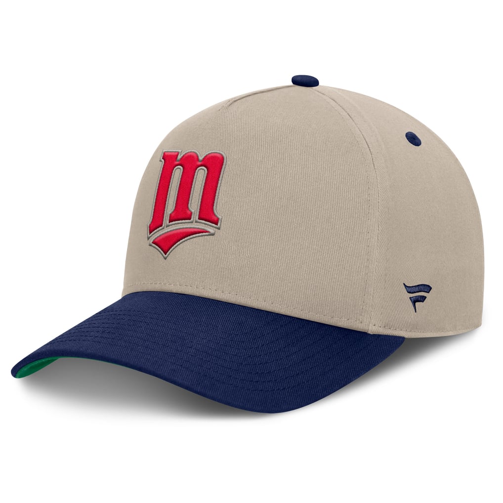 Minnesota Twins Fanatics Veteran A-Frame Adjustable Hat - Khaki/Navy