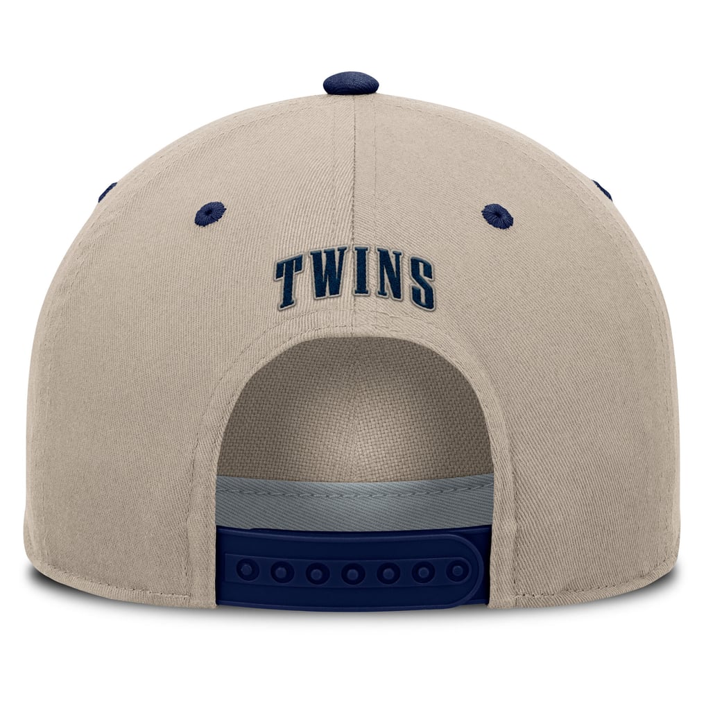 Minnesota Twins Fanatics Veteran A-Frame Adjustable Hat - Khaki/Navy