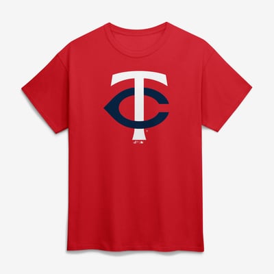 Minnesota Twins Logo Athletic Official Logo T-Shirt - Red