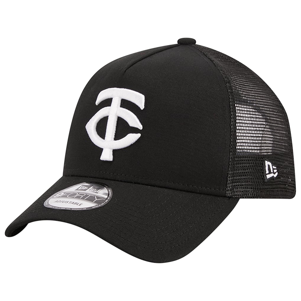 Minnesota Twins New Era A-Frame 9FORTY Trucker Adjustable Hat - Black