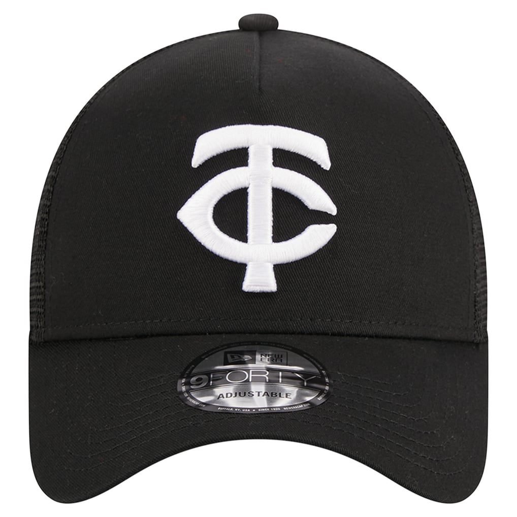 Minnesota Twins New Era A-Frame 9FORTY Trucker Adjustable Hat - Black