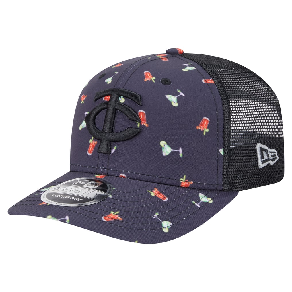 Minnesota Twins New Era Adventure Drinks Pattern 9SEVENTY Stretch-Snap Hat - Black