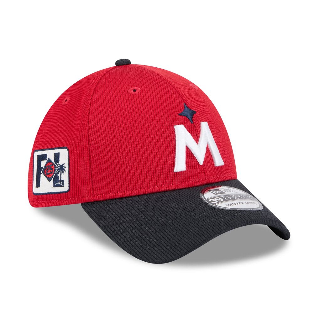  Minnesota Twins New Era 2025 Spring Training 39THIRTY Flex Hat - Red/Navy