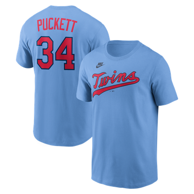 Kirby Puckett Minnesota Twins Nike Cooperstown Collection Name & Number T-Shirt - Light Blue