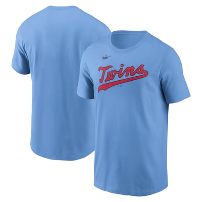 Minnesota Twins Nike Cooperstown Collection Wordmark T-Shirt - Light Blue