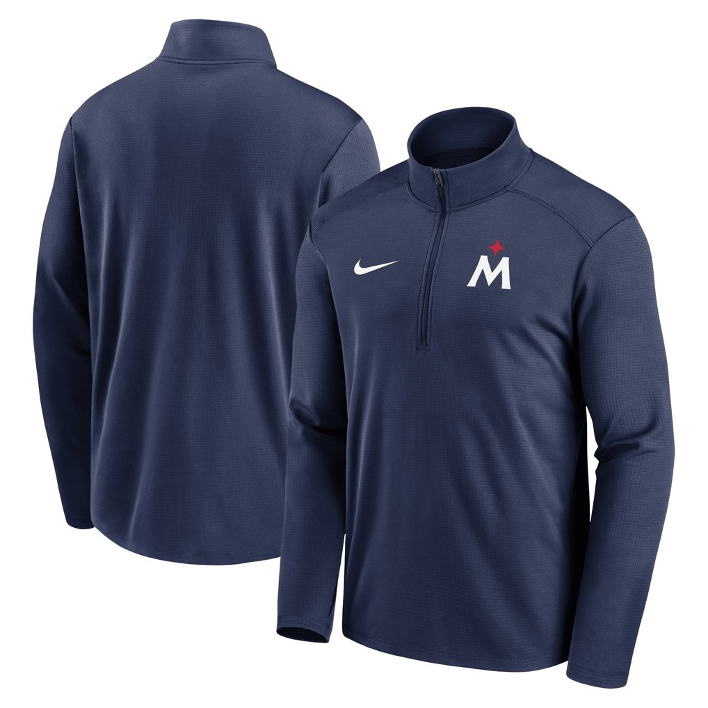 Minnesota Twins Nike Agility Pacer Lightweight Performance Half-Zip Top - Navy