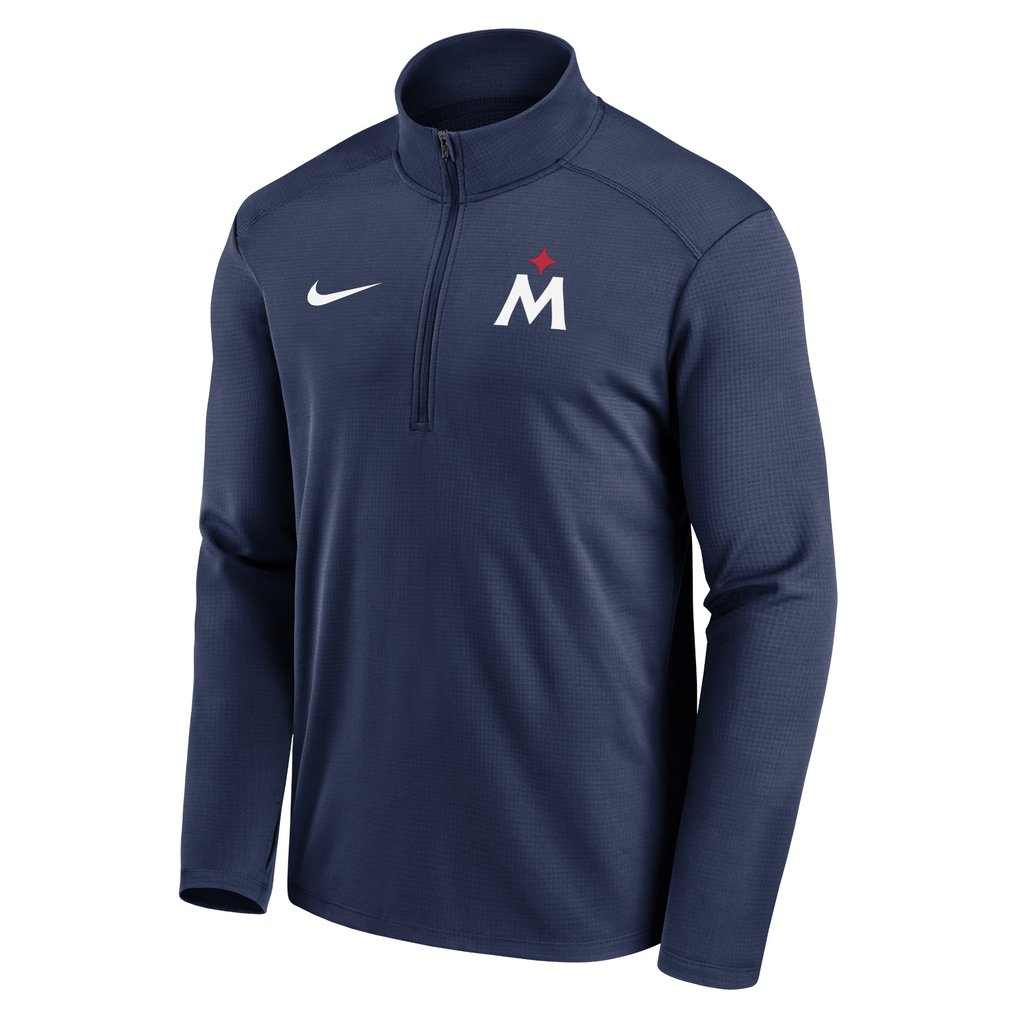 Minnesota Twins Nike Agility Pacer Lightweight Performance Half-Zip Top - Navy