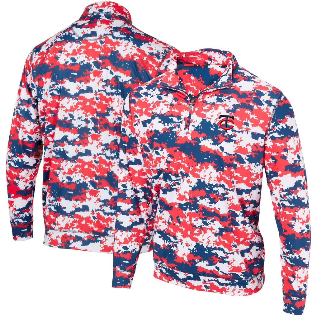 Minnesota Twins Digital Camo Performance Quarter-Zip Pullover Jacket - Red