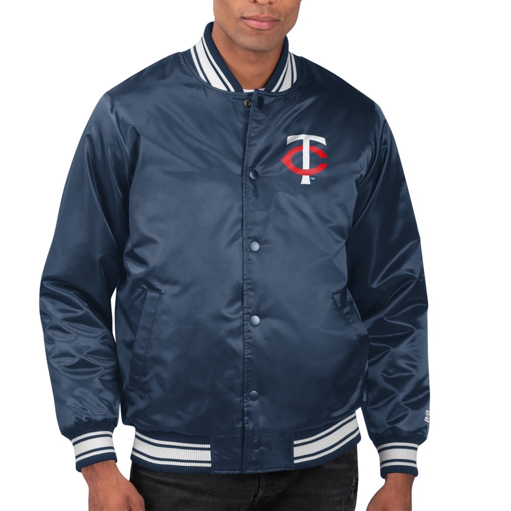  Minnesota Twins Starter Printed Team Logo Satin Varsity Full-Snap Jacket - Navy