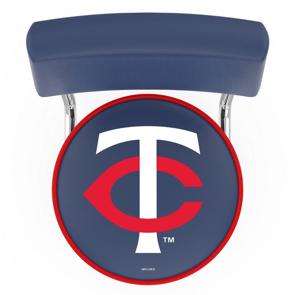 Minnesota Twins 25" Double Ring Chrome Swivel Counter Stool