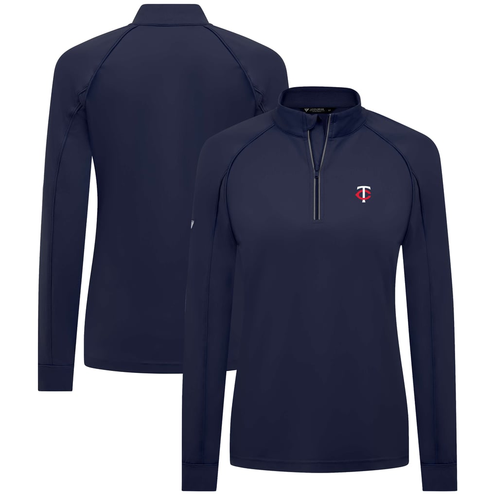  Minnesota Twins Levelwear Women's Kinetic Insignia Quarter-Zip Pullover - Navy