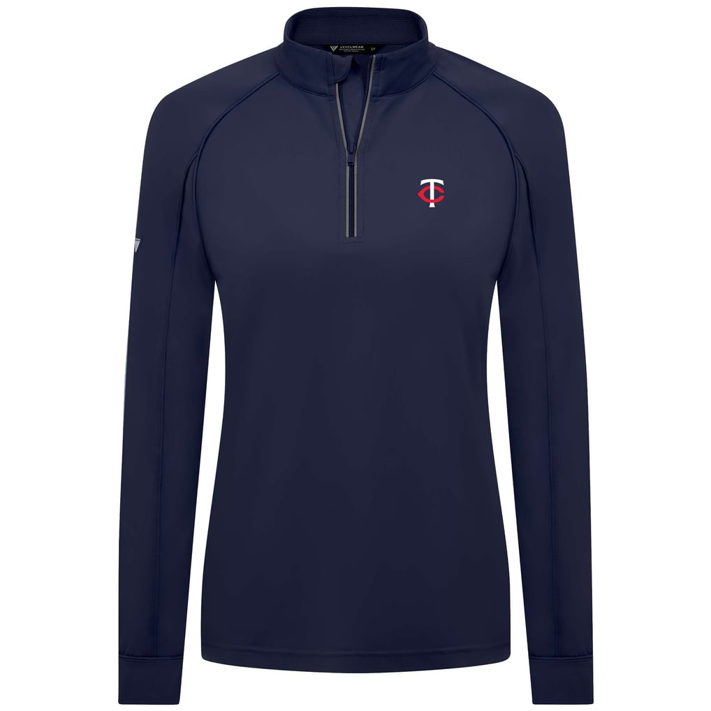  Minnesota Twins Levelwear Women's Kinetic Insignia Quarter-Zip Pullover - Navy